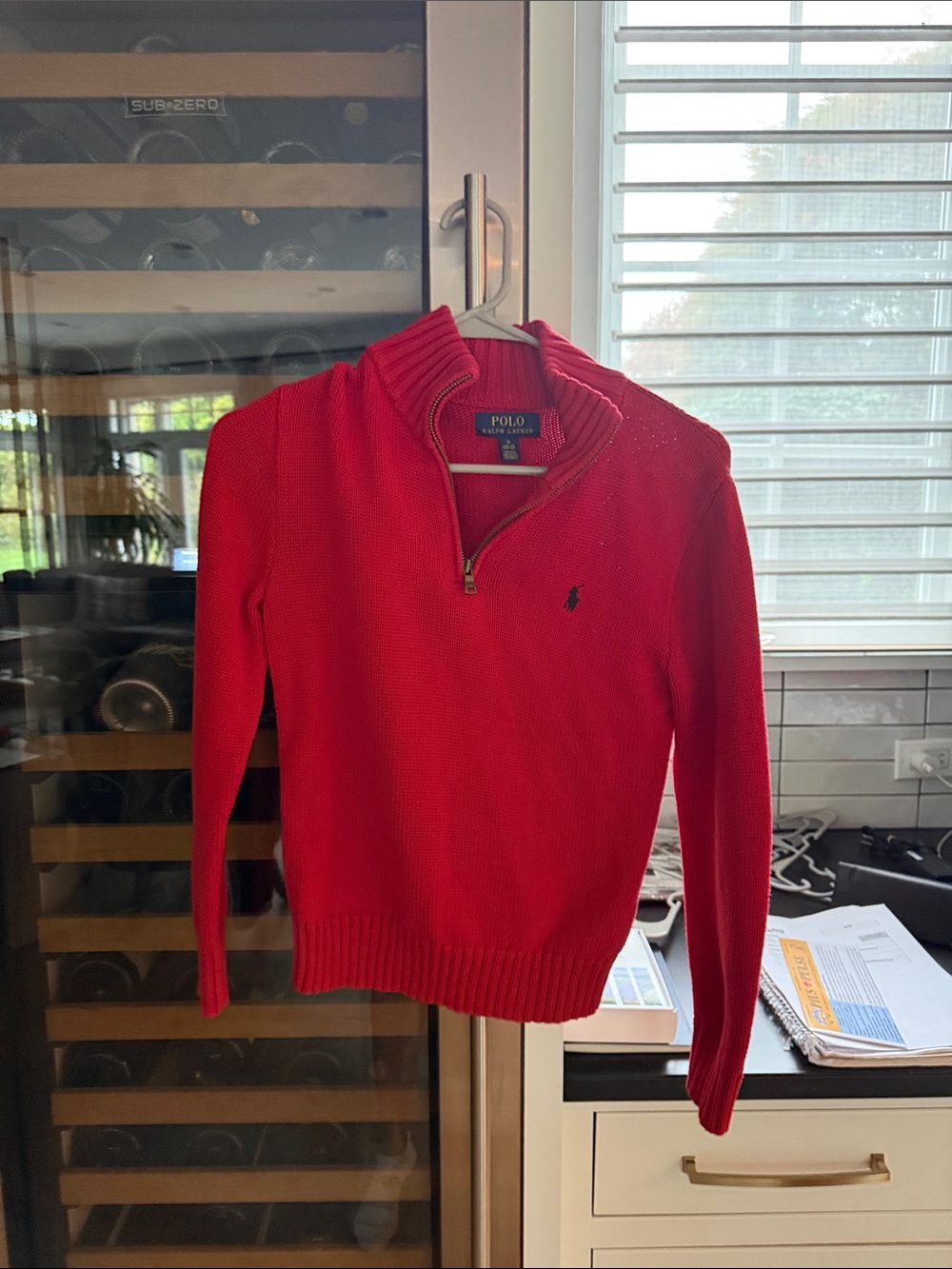Polo by Ralph Lauren kids Bright Red Quarter-Zip Sweater